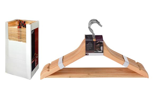 PERCHA MADERA EUCALIPTUS (SET 8 UNI) 44X23X12CM