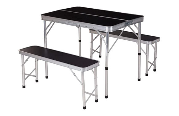 MESA + 2 BANCOS PICNIC MDF NEGRO
