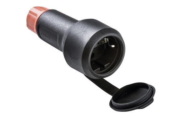 BASE TT 16A-250V CON TAPA NEGRO CON PRENSAESTOPA