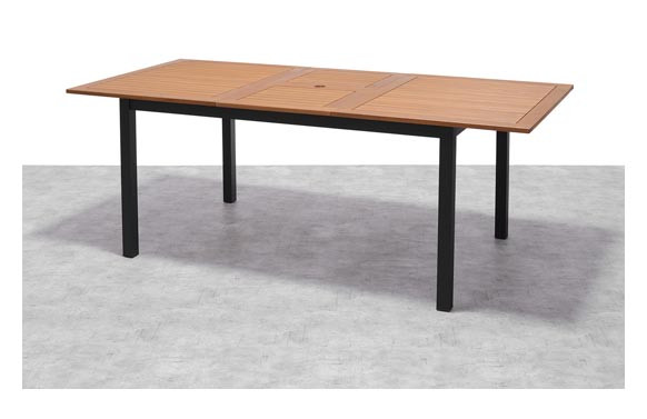 MESA ALUMINIO MADERA EXTENSIBLE KINGSBURY 150-200 X 90 CM