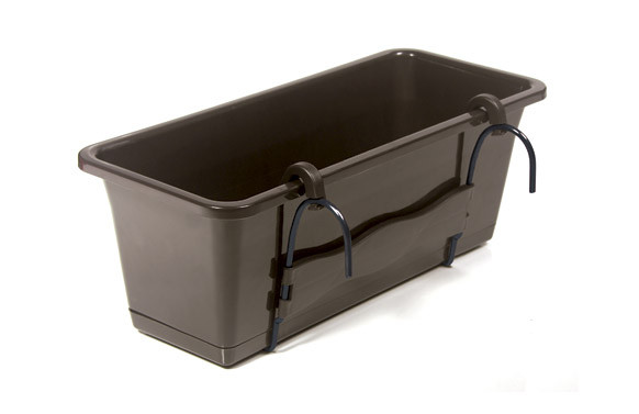 JARDINERA RECTANGULAR CON GANCHO CAMELIA 60 CM CHOCOLATE