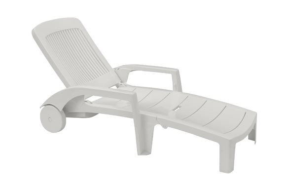 TUMBONA RESINA PLEGABLE CON RUEDAS FIDJI BLANCO