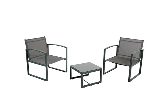SILLON ACERO TEXTILENE 2U +MESITA DUO GRIS ANTRACITA