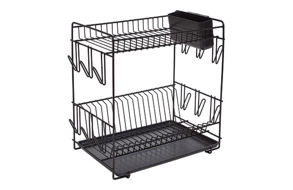 ESCURREPLATOS ACERO PLASTIFICADO GRANDE NEGRO