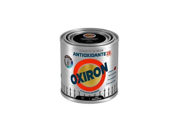 ESMALTE ANTIOXIDANTE AGUA OXIRON LISO BRILLANTE 250 ML NEGRO