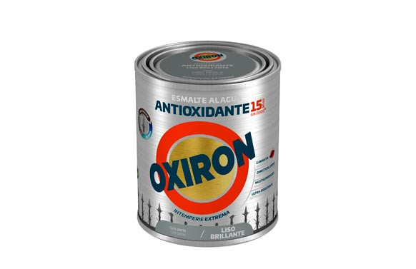ESMALTE ANTIOXIDANTE AGUA OXIRON LISO BRILLANTE 750 ML GRIS PERLA