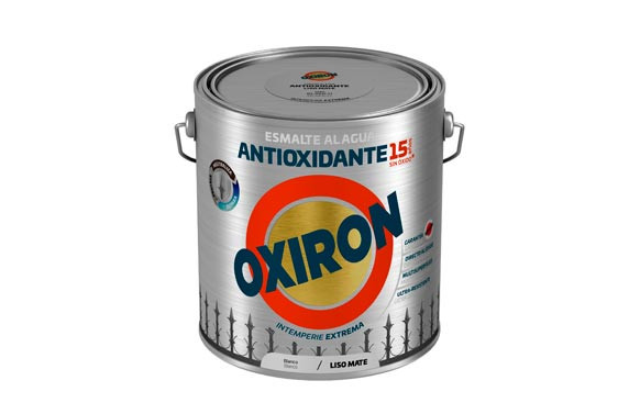 ESMALTE ANTIOXIDANTE AGUA OXIRON LISO BRILLANTE 2,5 L BLANCO