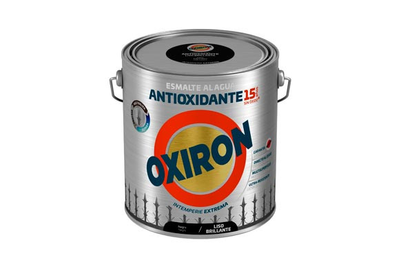 ESMALTE ANTIOXIDANTE AGUA OXIRON LISO BRILLANTE 2,5 L NEGRO