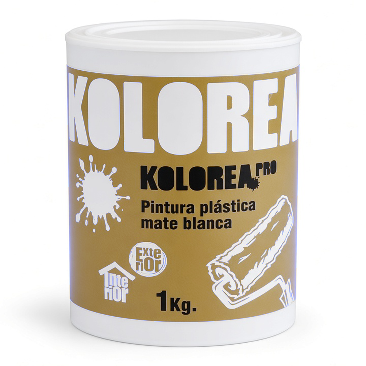 PINTURA PLASTICA EXTERIOR INTERIOR PRO MATE 1 KG BLANCO