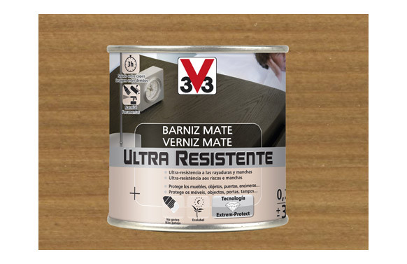BARNIZ INTERIOR ULTRA RESISTENTE MATE 250 ML ROBLE OSCURO