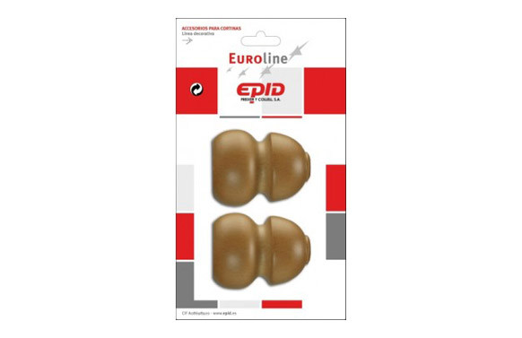 TERMINAL BARRA CORTINA HOGAR MADERA NATURAL Ø 29 MM - 2 PZ