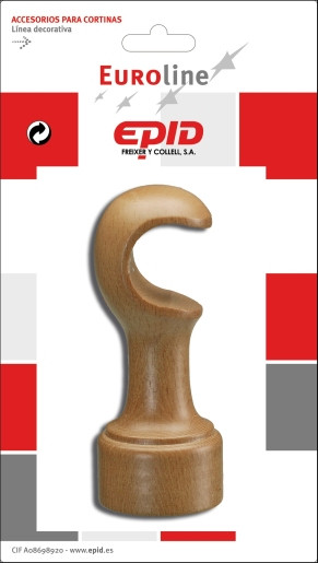 SOPORTE BARRA CORTINA FRONTAL HOGAR MADERA NATURAL Ø 29 X 120MM