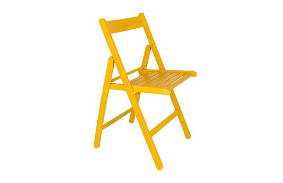 SILLA PLEGABLE DE MADERA AMARILLA