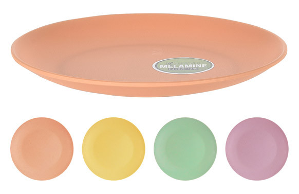 PLATO MELAMINA COLORS SURTIDO (EXPOSITOR) LLANO - 25 CM - SURTIDO PASTEL