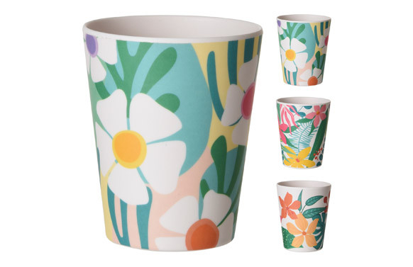 VASO MELAMINA DECORADO Ø8 X 10 CM - SURTIDO FLOWERS