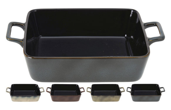 BANDEJA CON ASAS STONEWARE 23,5 X 15 X 6 CM - SURTIDA