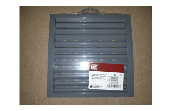 REJILLA CON MARCO 20 X 20 CM REGULABLE - PLASTICO GRIS