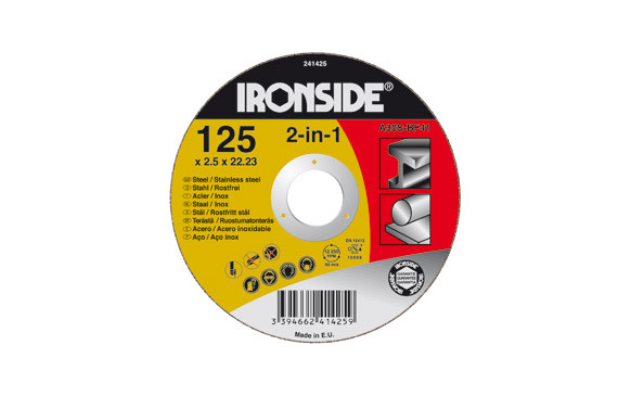 DISCO CORTE 2 EN 1 PARA METAL Y ACERO INOX Ø 125 X 2,5 X 22 MM