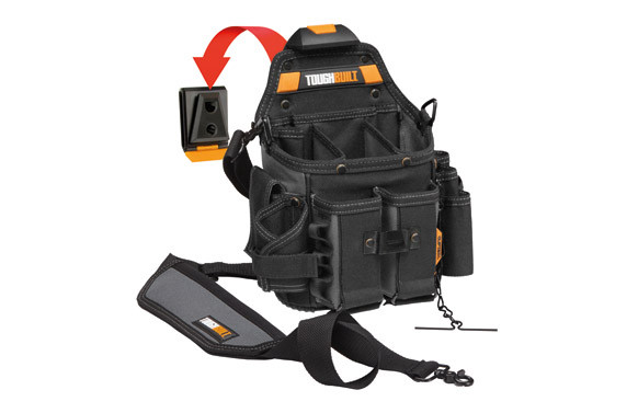 BOLSO PORTAHERRAMIENTAS OFICIAL ELECTRICISTA CON CLIP TECH Y CORREA PARA EL HOMBRO