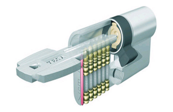 CILINDRO T60 LEVA LARGA 40-40 LATON, 5 LLAVES