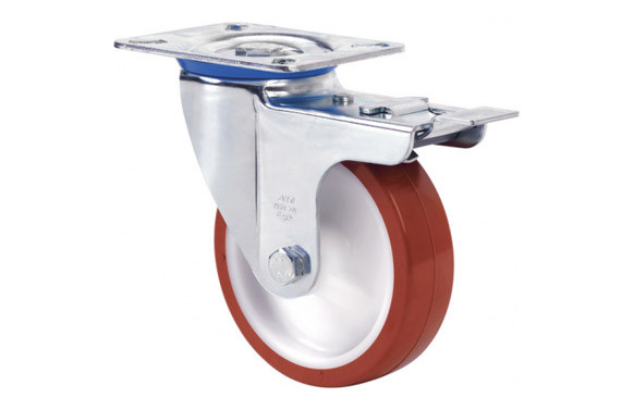 RUEDA GIR. PU 10ZVLL100-POL FRENO 110 X 32  130 KG