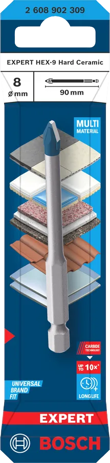 BROCA PORCELANICO HEX-9 HARDCERAMIC 8 X 90 