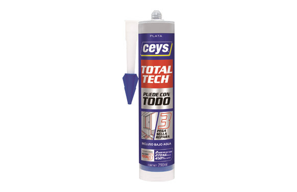 ADHESIVO MONTAJE SELLADOR TOTAL TECH 290 ML PLATA