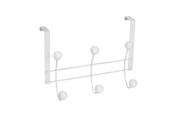 PERCHA SOBREPUERTA BLANCA 6 BOLAS BLANCAS