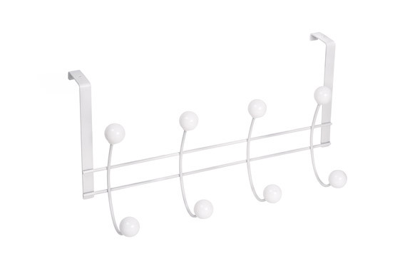 PERCHA SOBREPUERTA BLANCA 8 BOLAS HAYA BLANCAS