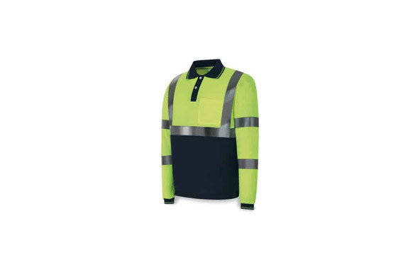 POLO MANGA LARGA ALTA VISIBILIDAD AMARILLO / AZUL T XXL