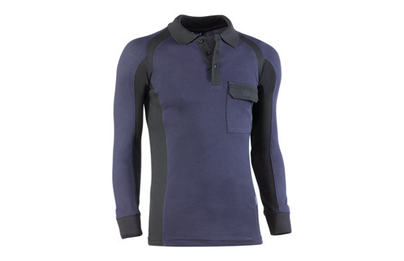 POLO MANGA LARGA FLEX PIQUE MARINO / NEGRO T S