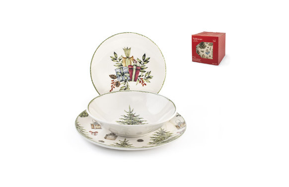 VAJILLA STONEWARE CHRISTMAS 18 PIEZAS