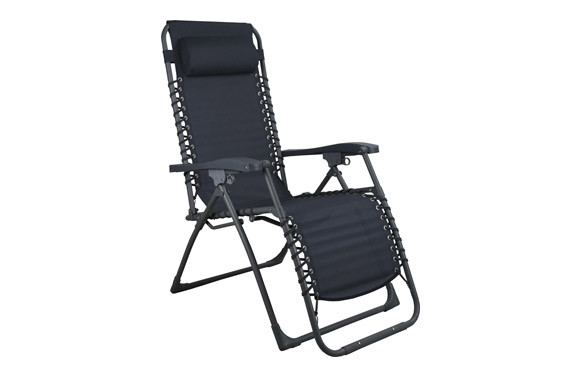 SILLON PLEGABLE RELAX CON COJIN ZERO GRAVITY NEGRO
