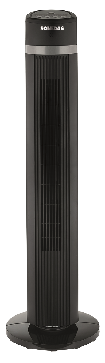 VENTILADOR TORRE NEGRO TEMPO 15H CON MANDO 50W H1013CM