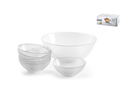 ENSALADERA CRISTAL + 6 BOLS SET 7 PZAS GENERATION