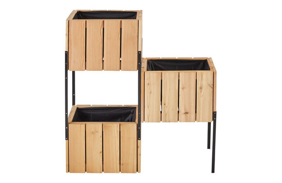 JARDINERA DE MADERA COMPOSICION BALCON 86 X 86 X 28 CM
