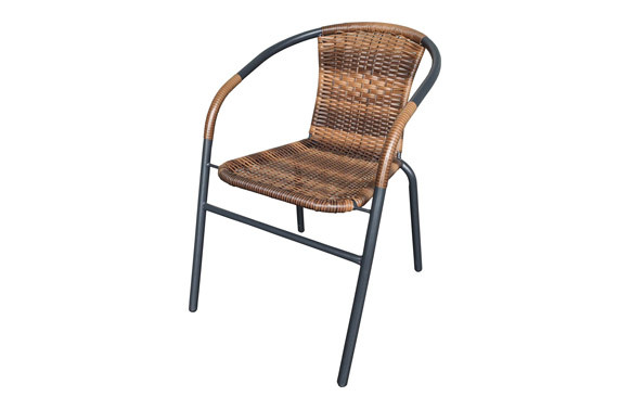 SILLA ACERO RATAN SINTETICO MARRON ATIGRADO