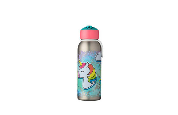 BOTELLA INOX  FLIP UP TERMICA UNICORN 350 ML