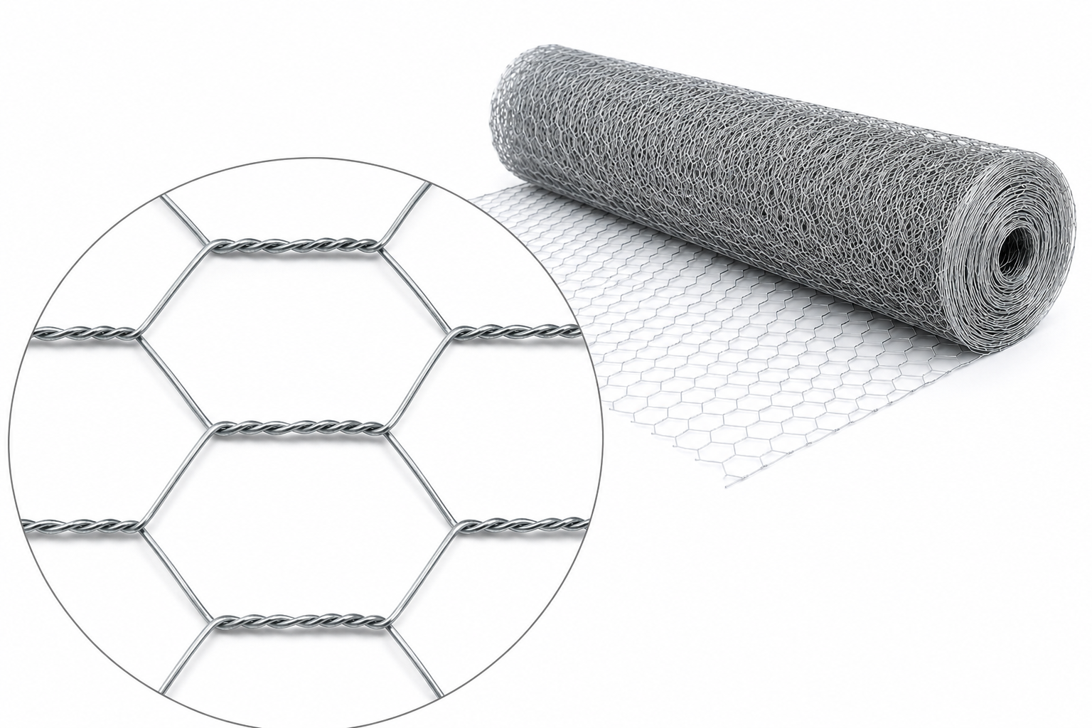 MALLA TRIPLE TORSION GALVANIZADA 13 X 0,7 MM 1 X 50 M