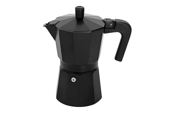 CAFETERA ALUMINIO PISA NEGRA 12 TAZAS