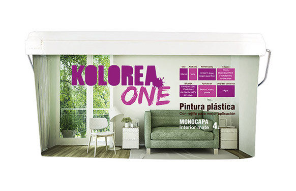 PINTURA PLASTICA INTERIOR MONOCAPA ONE 4L BLANCO