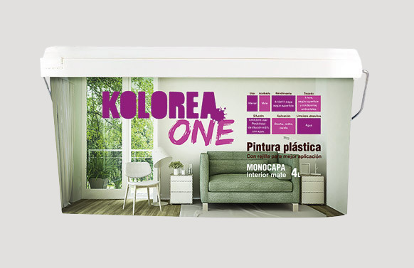 PINTURA PLASTICA INTERIOR MONOCAPA ONE 4L GRIS NIEBLA