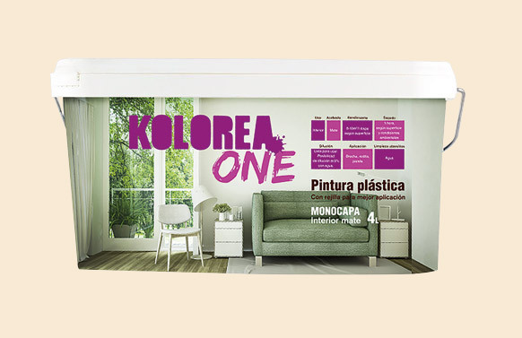 PINTURA PLASTICA INTERIOR MONOCAPA ONE 4L MARFIL