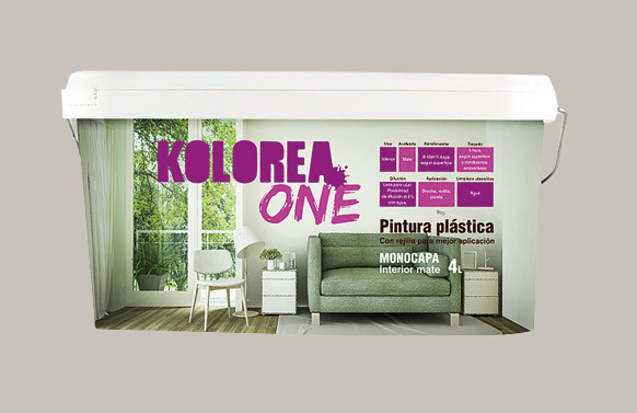 PINTURA PLASTICA INTERIOR MONOCAPA ONE 4L GRIS URBAN