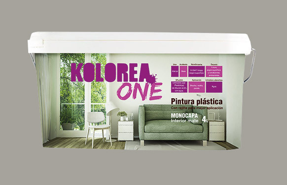 PINTURA PLASTICA INTERIOR MONOCAPA ONE 4L GRIS PIZARRA