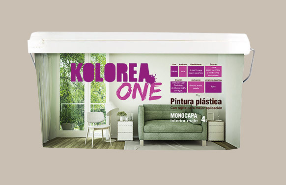 PINTURA PLASTICA INTERIOR MONOCAPA ONE 4L BEIGE NATURAL