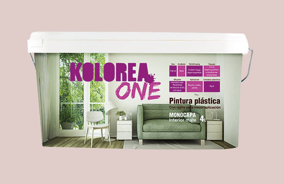 PINTURA PLASTICA INTERIOR MONOCAPA ONE 4L ROSA PALO