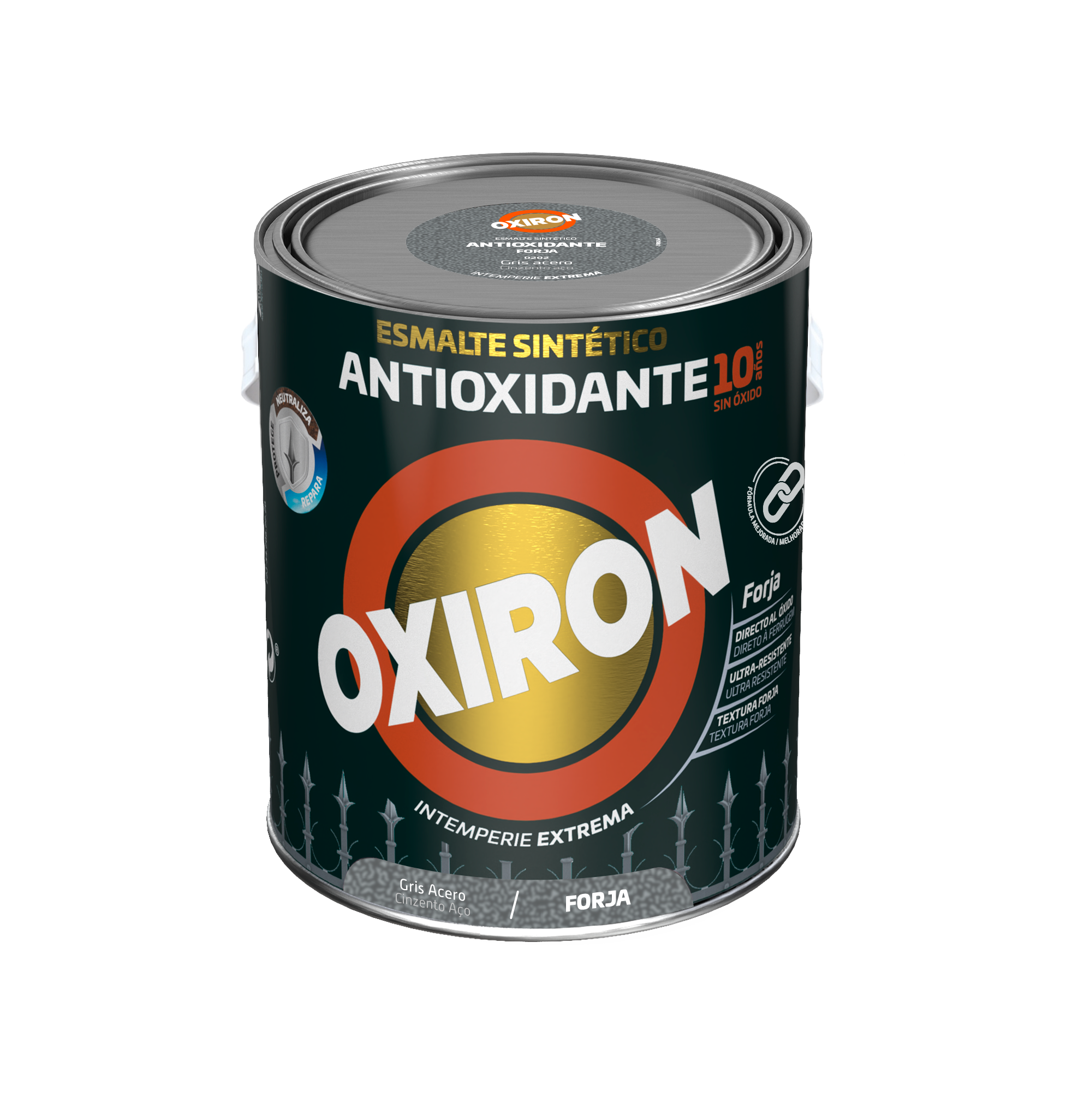 ESMALTE ANTIOXIDANTE OXIRON FORJA 2,5 L GRIS ACERO