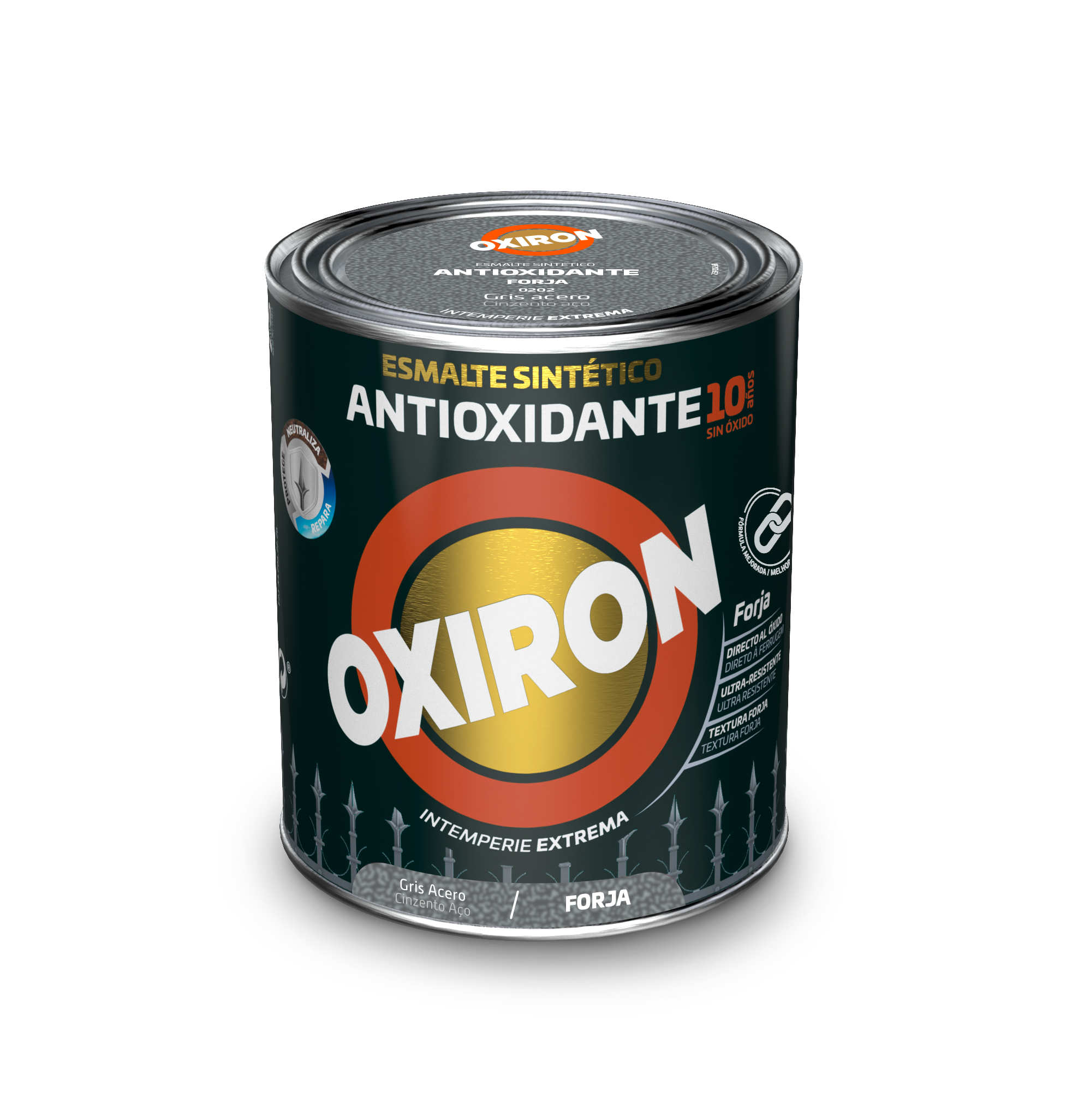 ESMALTE ANTIOXIDANTE OXIRON FORJA 750 ML GRIS ACERO