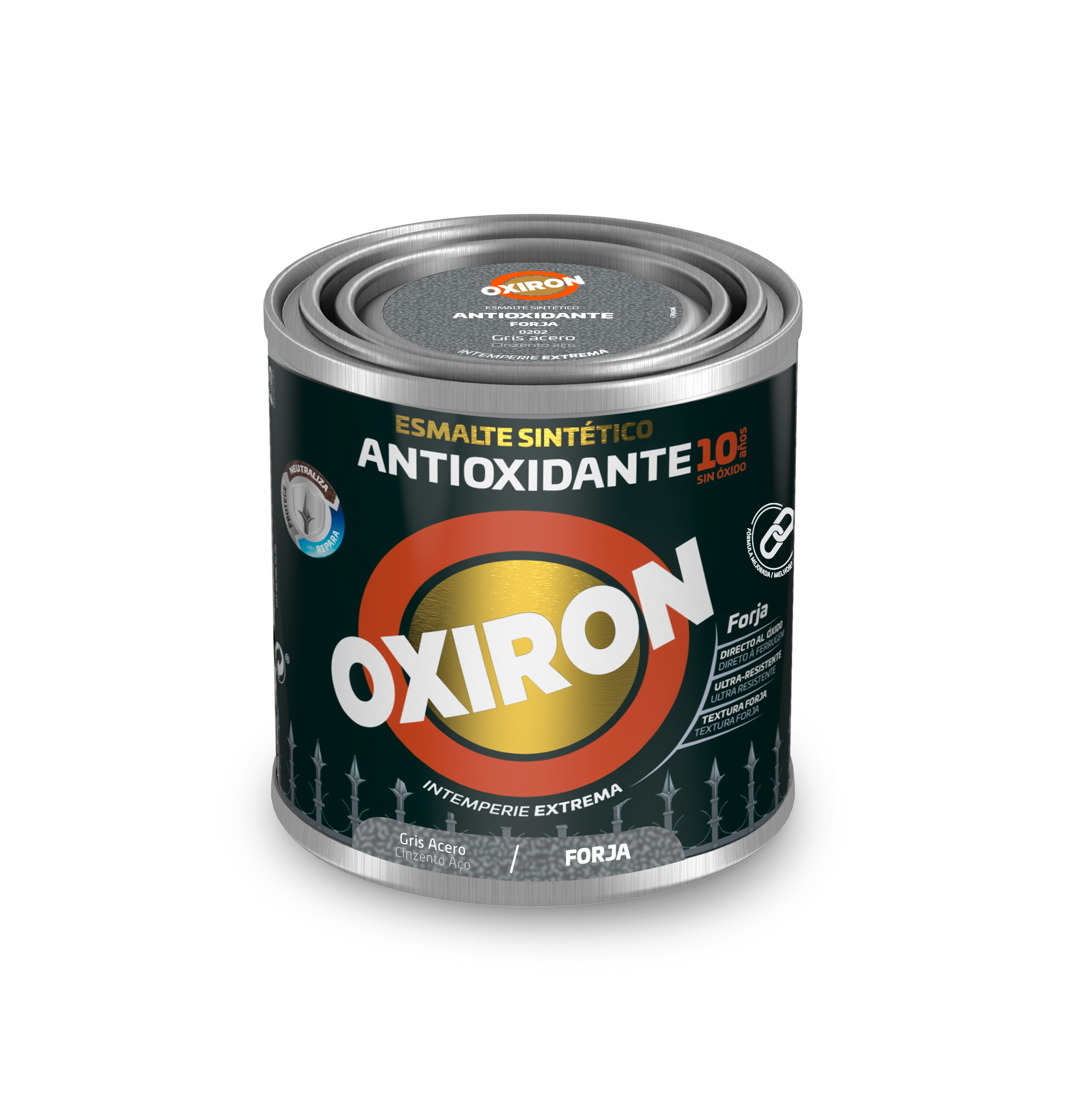 ESMALTE ANTIOXIDANTE OXIRON FORJA 250 ML GRIS ACERO